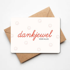 Wenskaart 'Dankjewel voor alles'