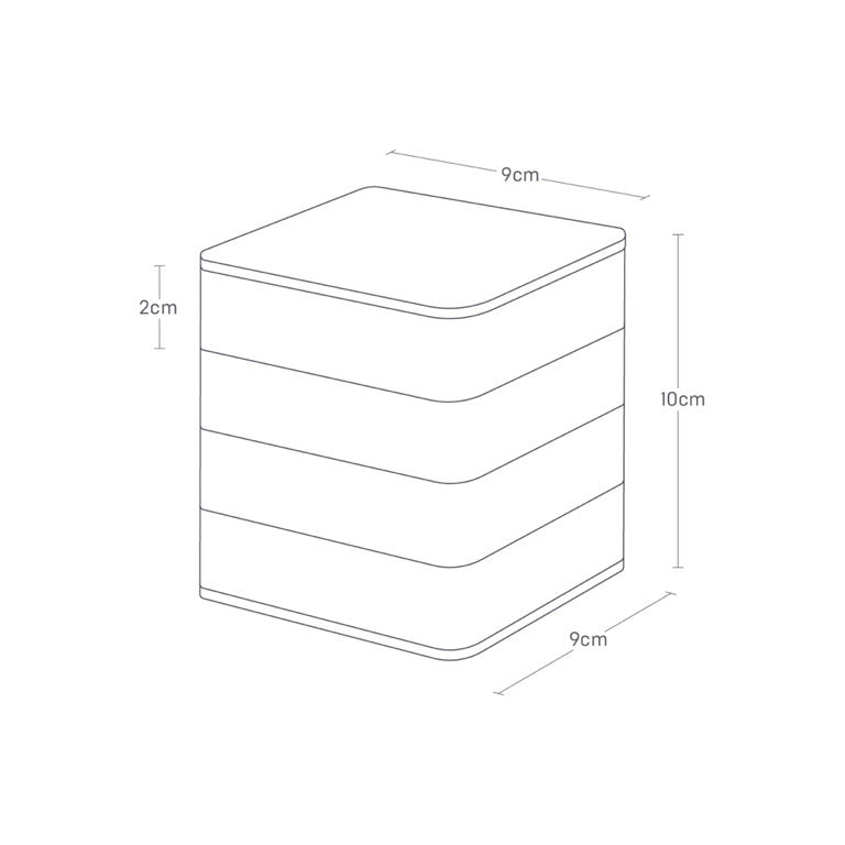 Sieradenorganizer vierkant 4-laags - wit