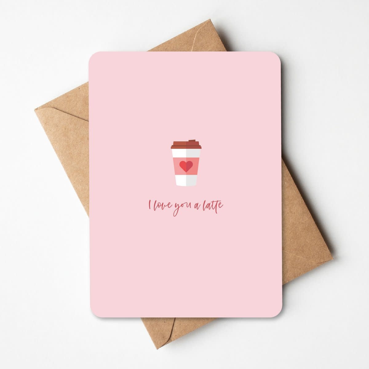 Wenskaart - I love you a latte