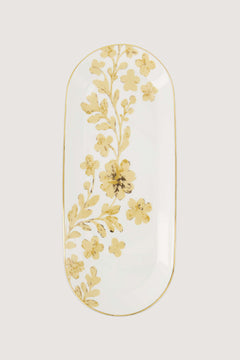 Ovale serveerschaal met bloemen