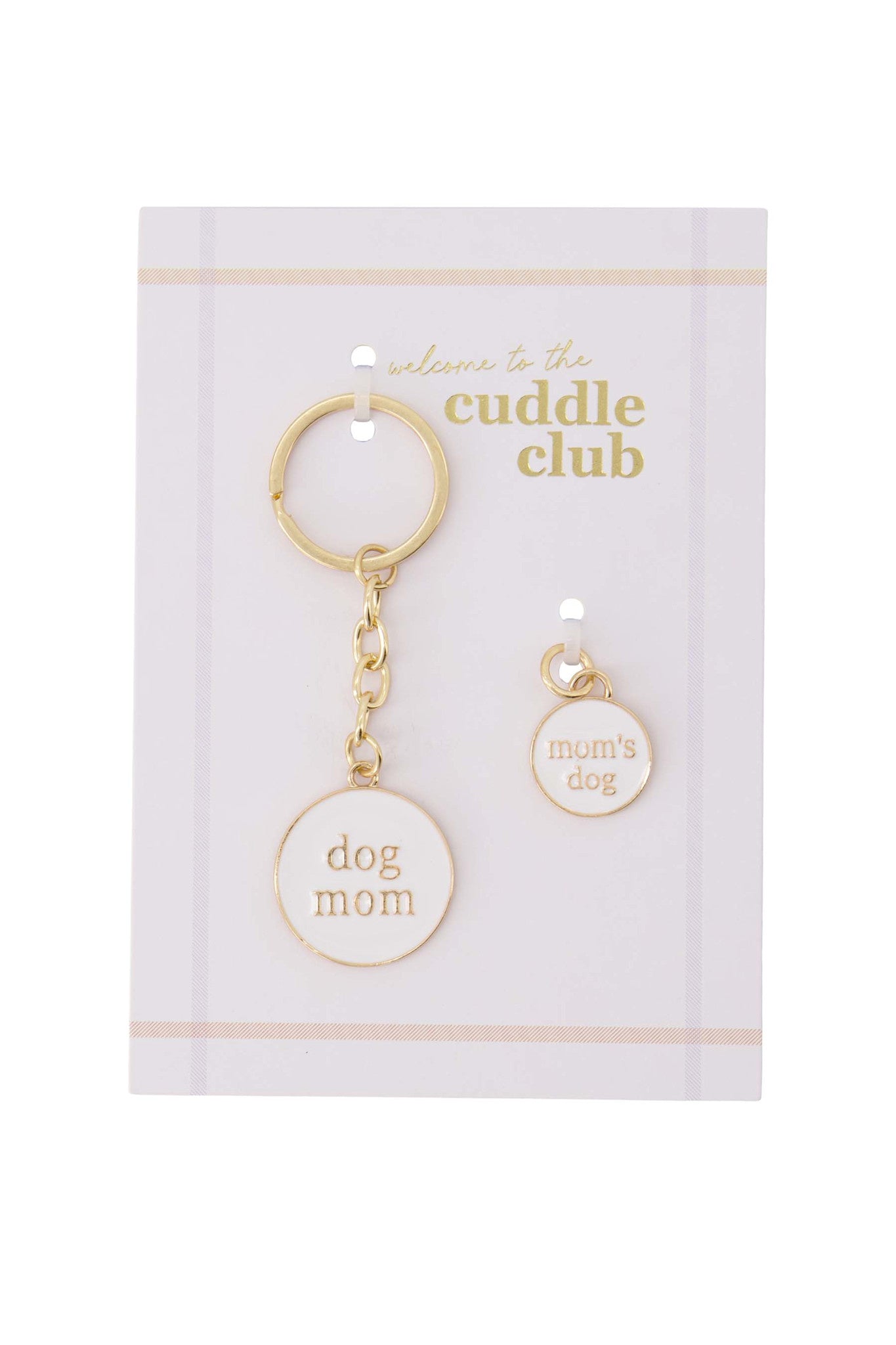 Kaart met sleutelhanger en penning 'Dog mom'