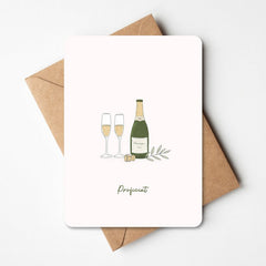 Wenskaart  - Proficiat - champagne