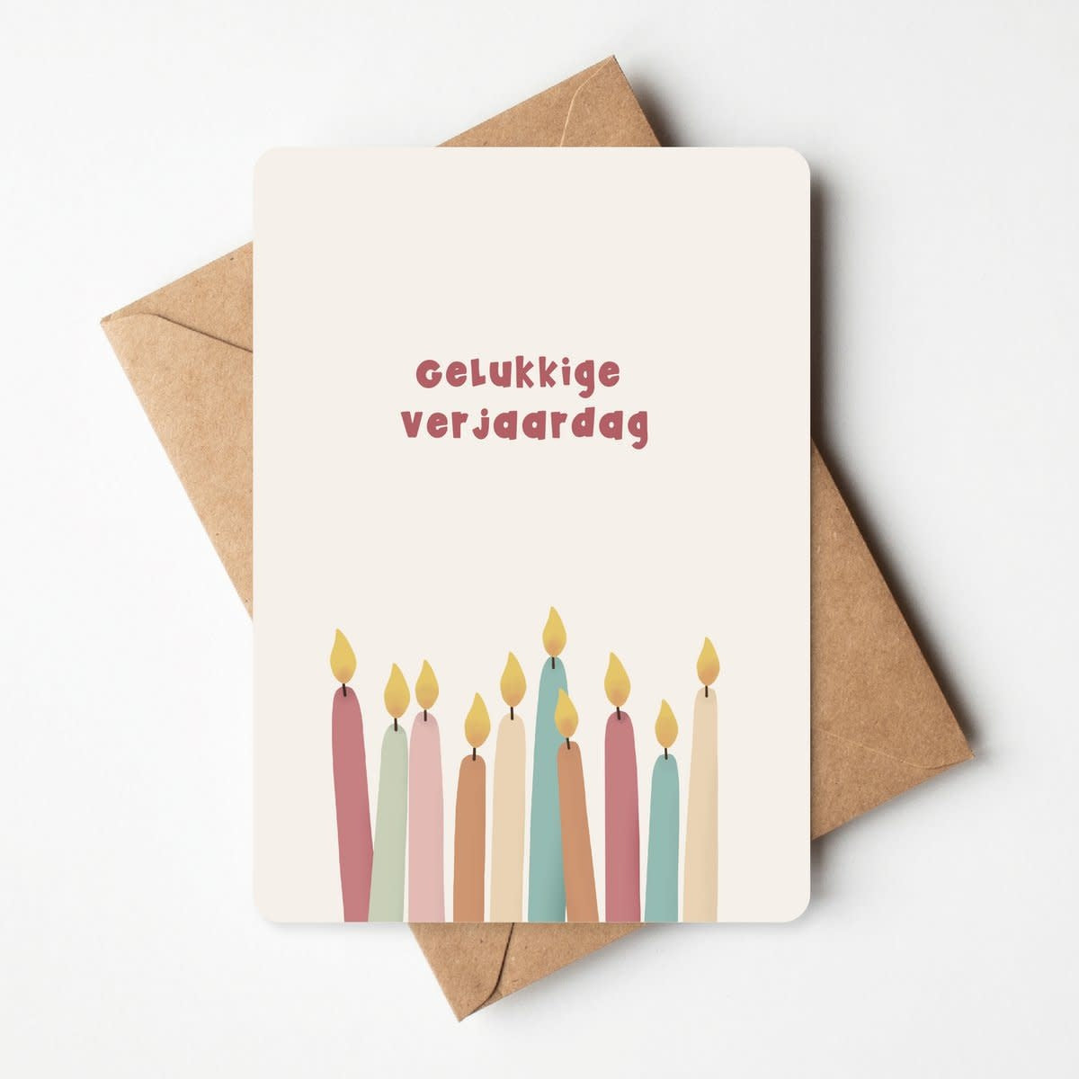 Wenskaart - Gelukkige verjaardag - kaarsjes
