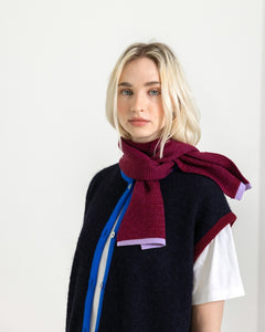 Sjaal in merinowol Apostrophe mini maroon