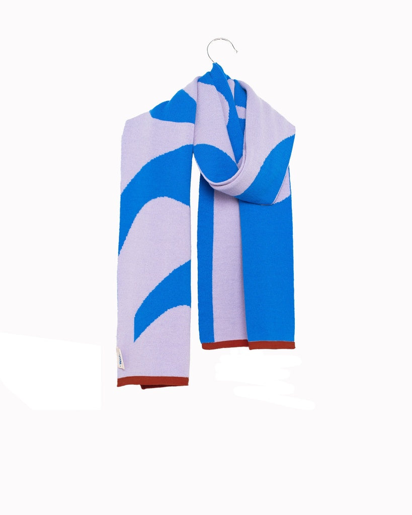 Sjaal in merinowol Semicolon midi cobalt