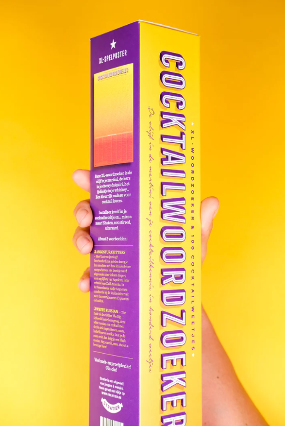 XL spelposter 'Cocktailwoordzoeker'