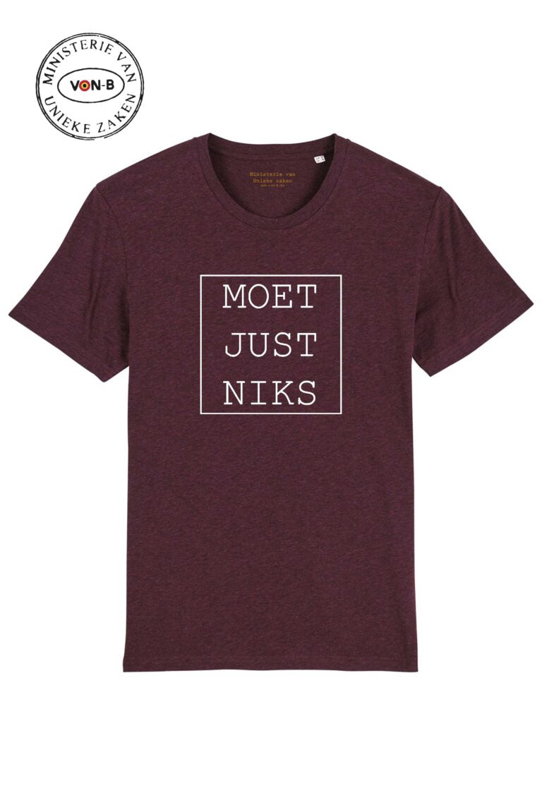 T-shirt 'Moet just niks' - heather grape