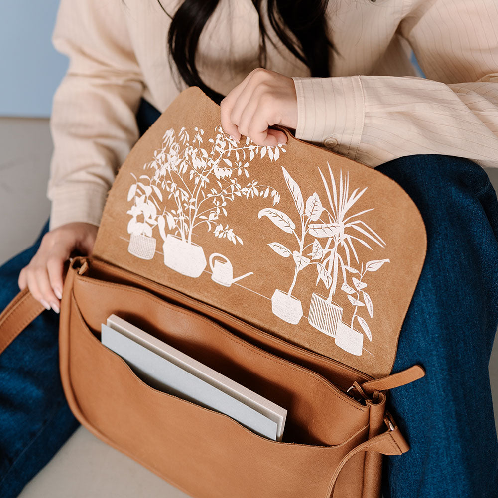 Tas Plant Sitter - Cognac used look