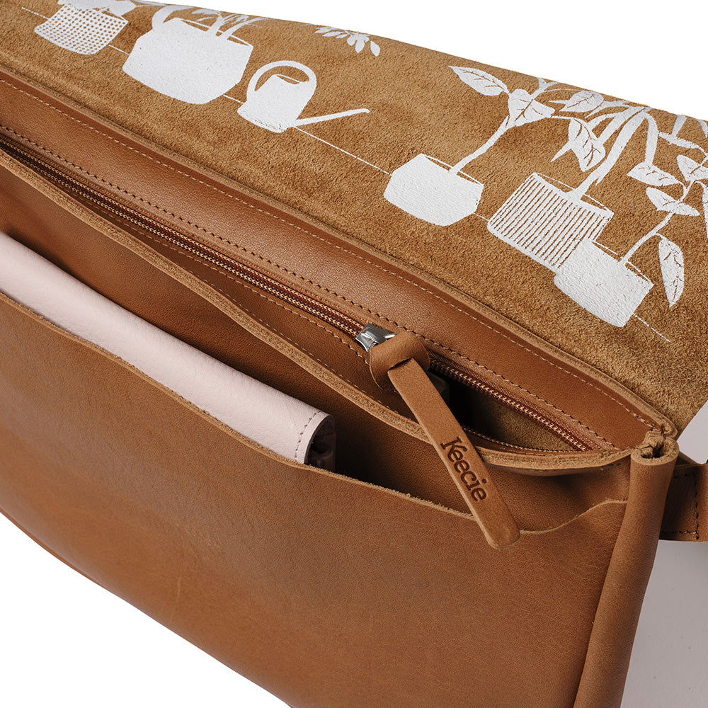 Tas Plant Sitter - Cognac used look