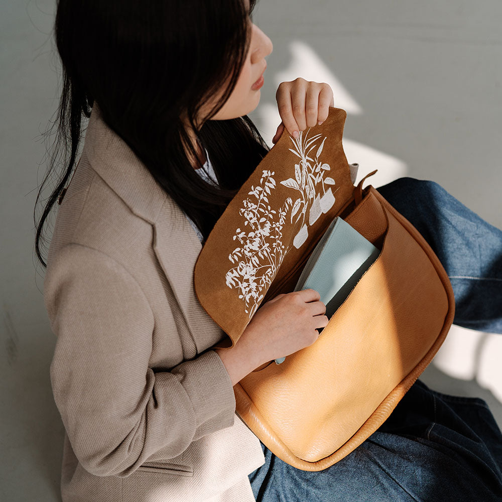 Tas Plant Sitter - Cognac used look