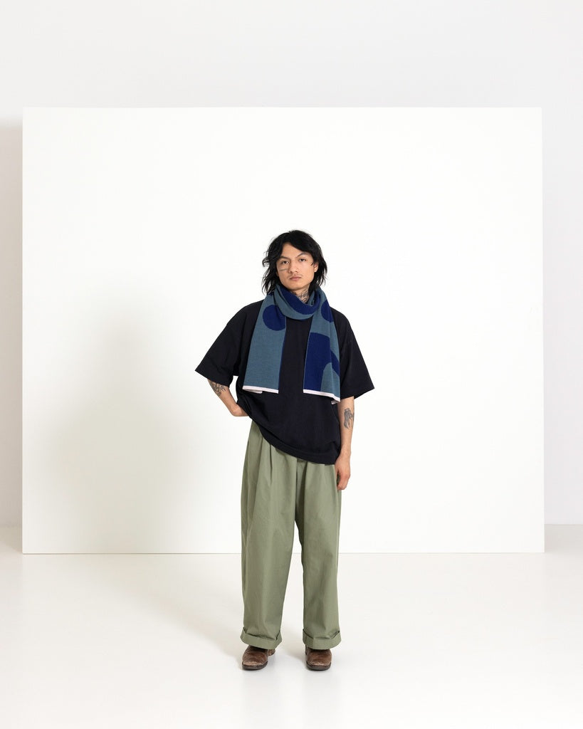 Sjaal in merinowol Semicolon midi teal