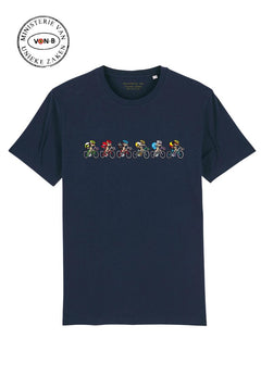 T-shirt  'Peloton' - by Tom Cartoon - donkerblauw