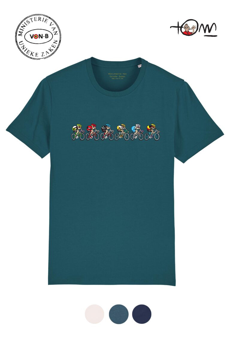 T-shirt  'Peloton' - by Tom Cartoon - petrol