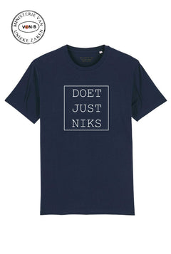 T-shirt 'Doet just niks' - donkerblauw