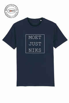 T-shirt 'Moet just niks' - donkerblauw