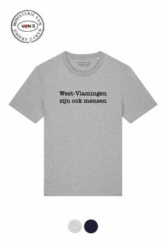 T-shirt 'West-Vlamingen zijn ook mensen' - grijs