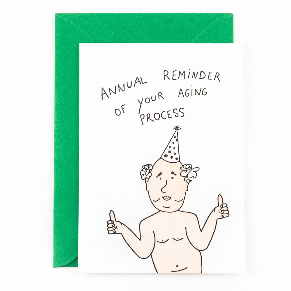Kaart - 'Annual reminder of your aging process'