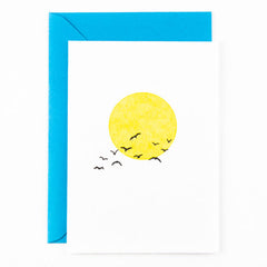 Kaart - 'Birds flying in the sun'