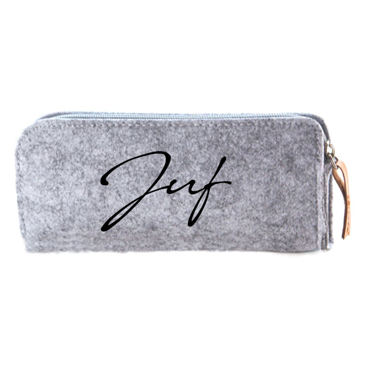Vilten etui 'Juf' - grijs