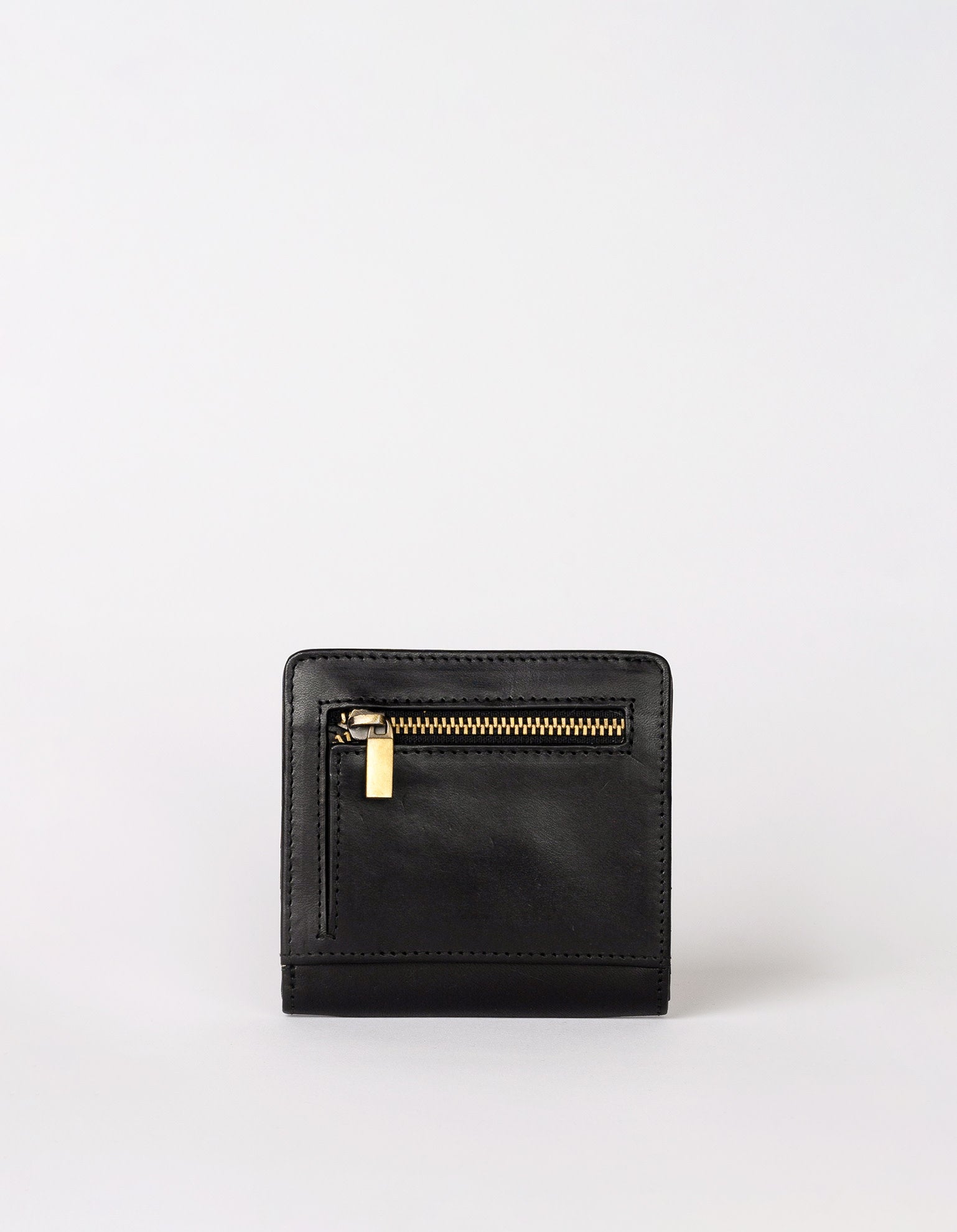 Alex Fold Over Wallet Black Classic Leather