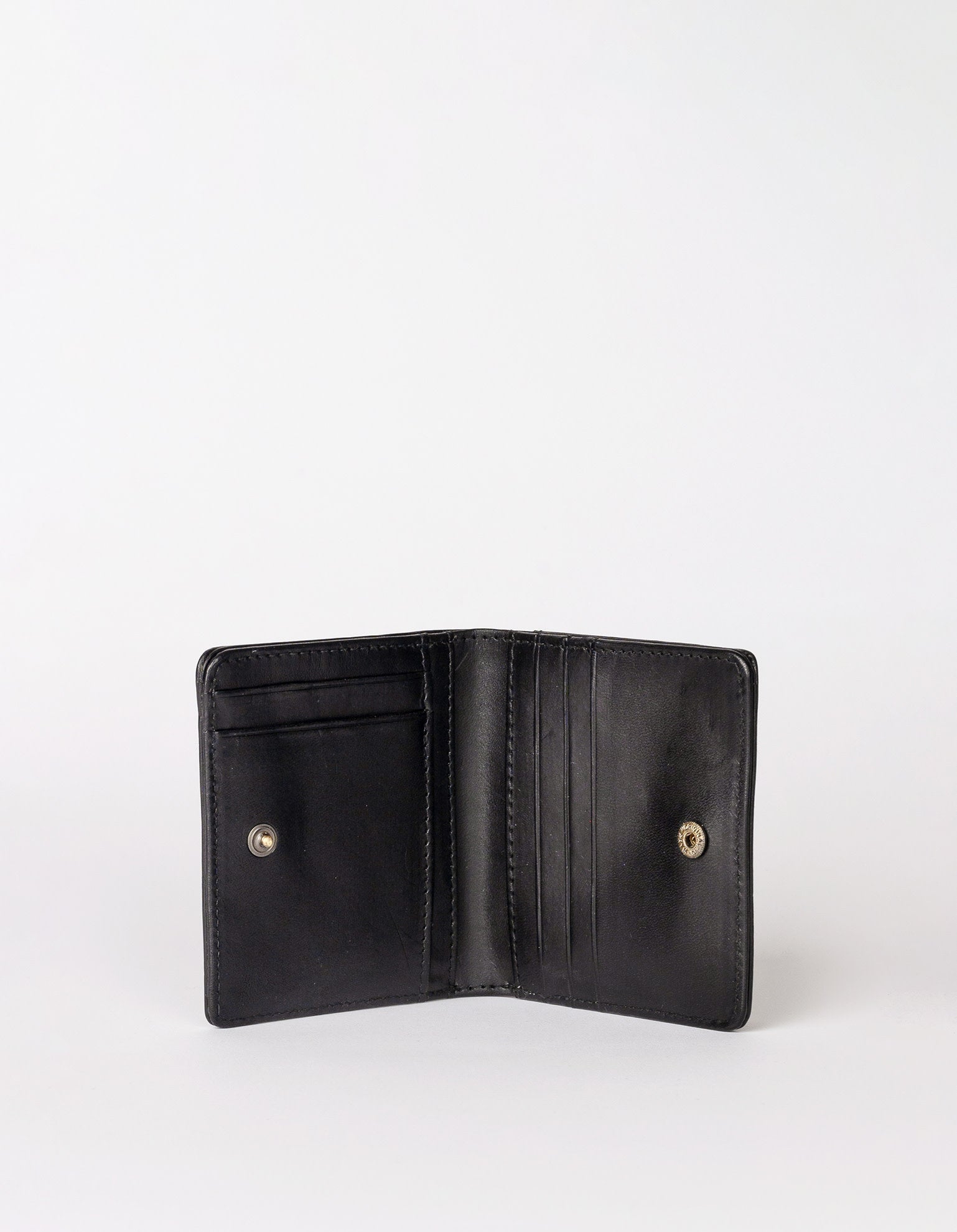 Alex Fold Over Wallet Black Classic Leather
