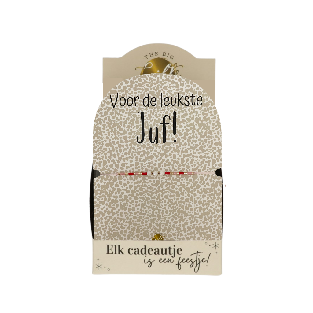 Armbandje 'Voor de leukste juf'