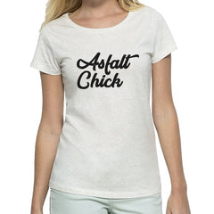 T-shirt-'Asfalt Chick - Cream