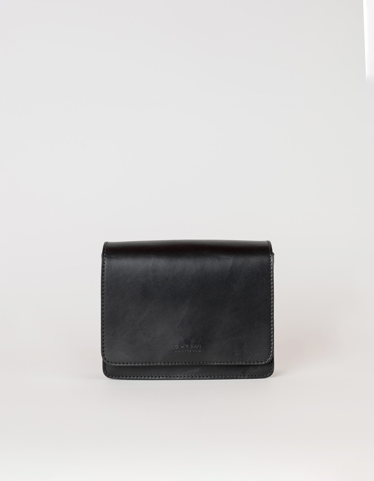 Audrey Mini Black Classic Leather - Checkered Strap