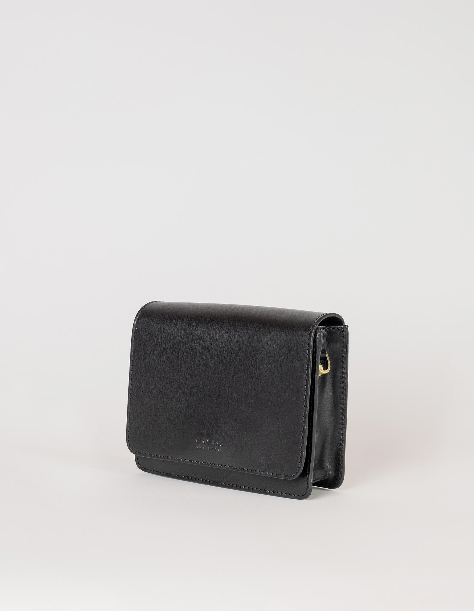 Audrey Mini Black Classic Leather - Checkered Strap