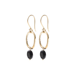 Oorhangers - Graceful Black Onyx - gold plated