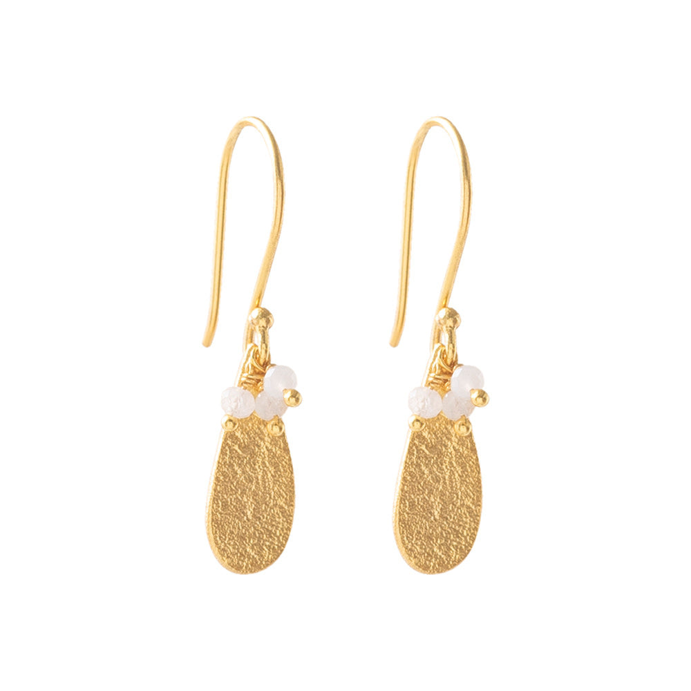 Oorhangers -  Intention Moonstone - gold plated