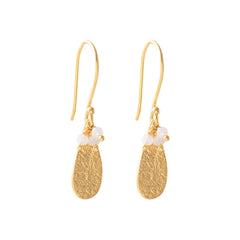 Oorhangers -  Intention Moonstone - gold plated
