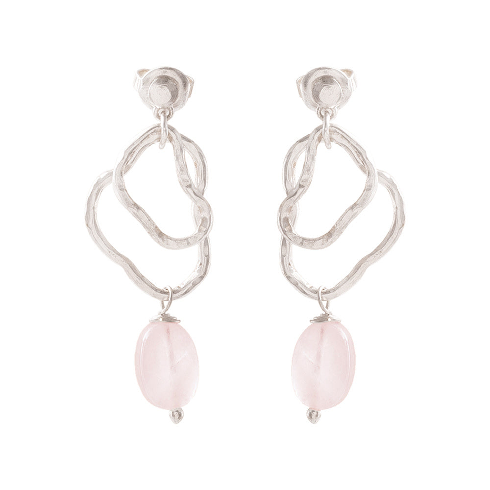 Oorstekers -  Fascinated Rose Quartz