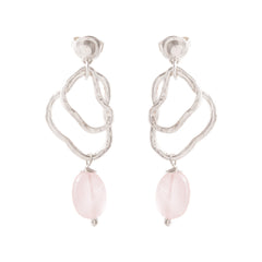 Oorstekers -  Fascinated Rose Quartz