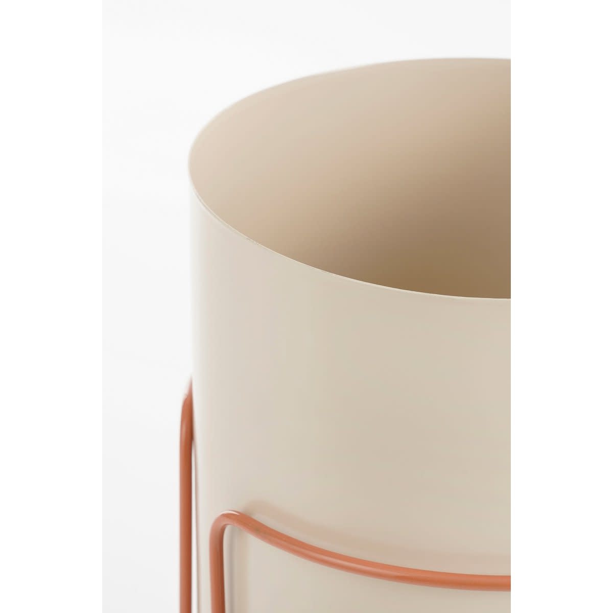Collins Bloempot op standaard - H33 xø22 cm - Metaal - Off-white -perzik