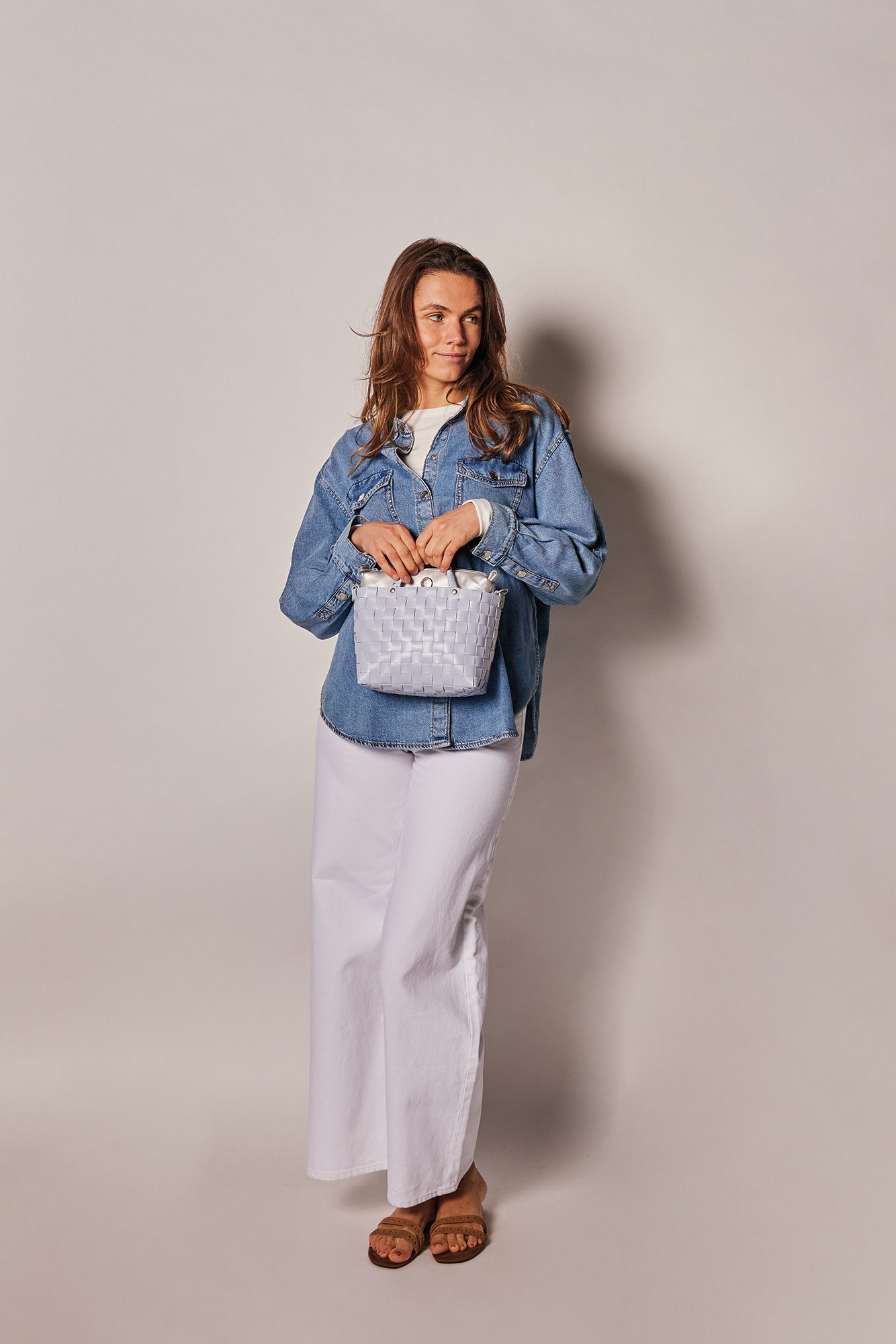 Dash Handbag - pale blue grey - crossbody bag