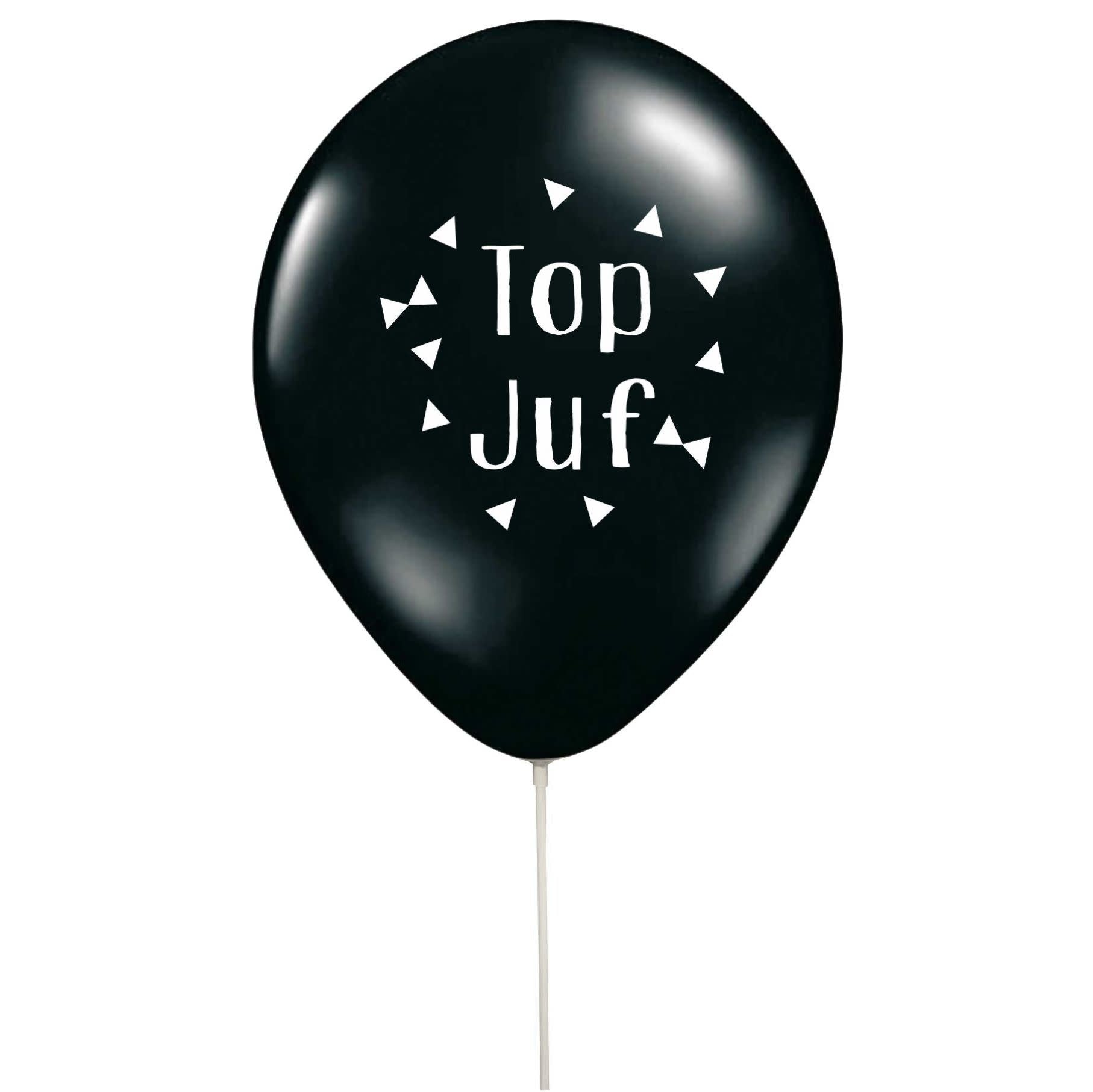 Zwarte ballon 'Top juf'