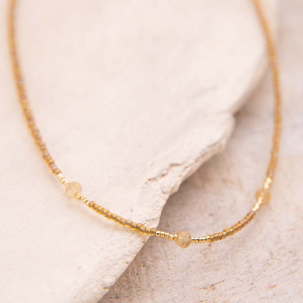 Halsketting -  Brightly Citrine Gold Colored 40 + 4 cm