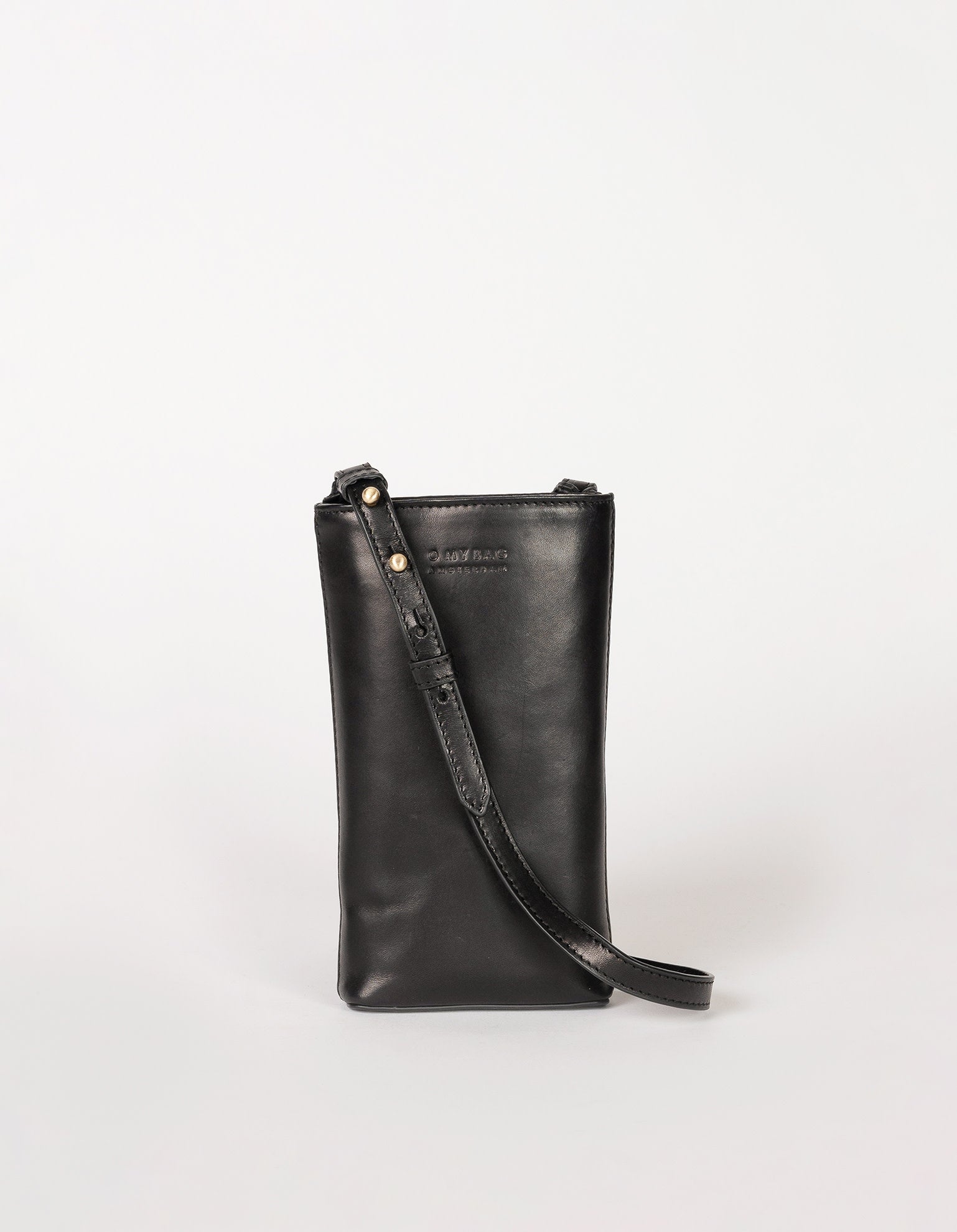 Charlie Phone Bag - Black Classic Leather
