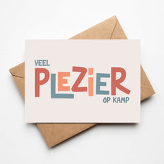 Wenskaart 'Veel plezier op kamp'