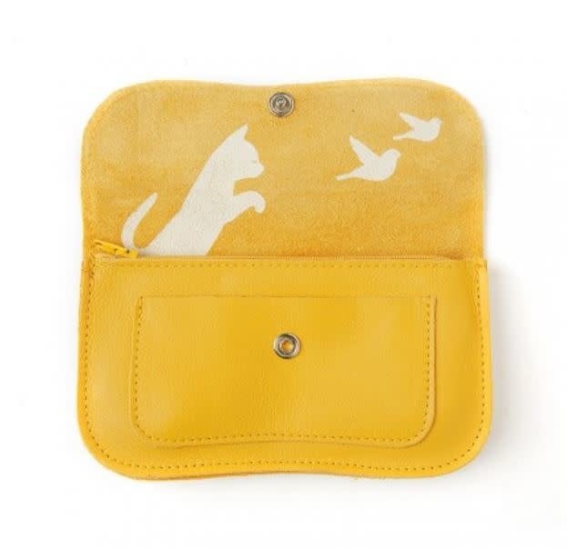 Portemonnee Cat Chase Medium Yellow