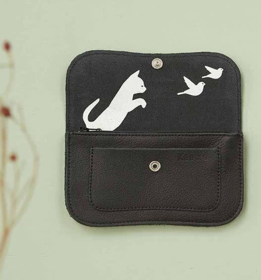 Portemonnee Cat Chase Medium Zwart