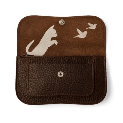 Portemonnee Cat Chase Medium dark brown