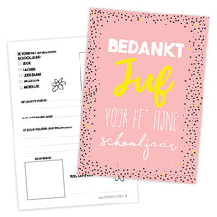 Juf - invulkaart A5