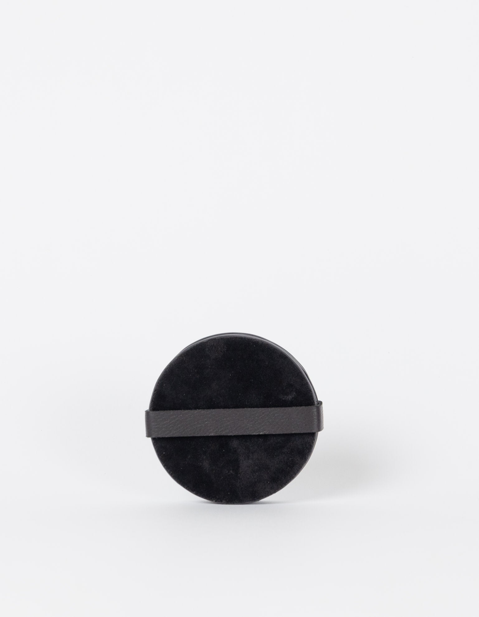 Set van 4 coasters -Black Soft Grain Leather / onderleggers