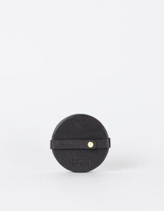 Set van 4 coasters -Black Soft Grain Leather / onderleggers