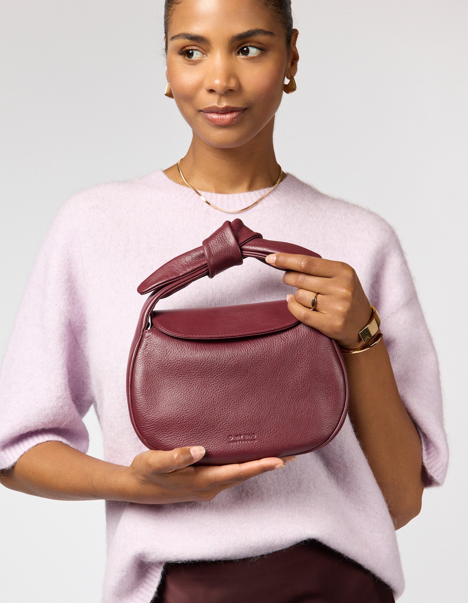 Coco Croissant - Dark Cherry soft grain leather