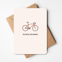 Wenskaart Gelukkige verjaardag - fiets