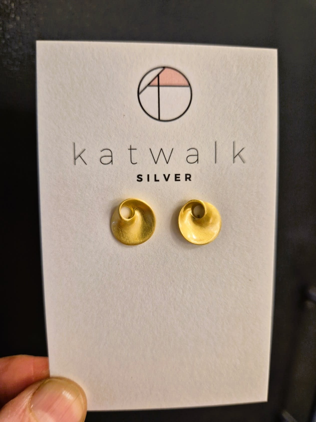 Verguld zilver oorstekers - draaikolk
