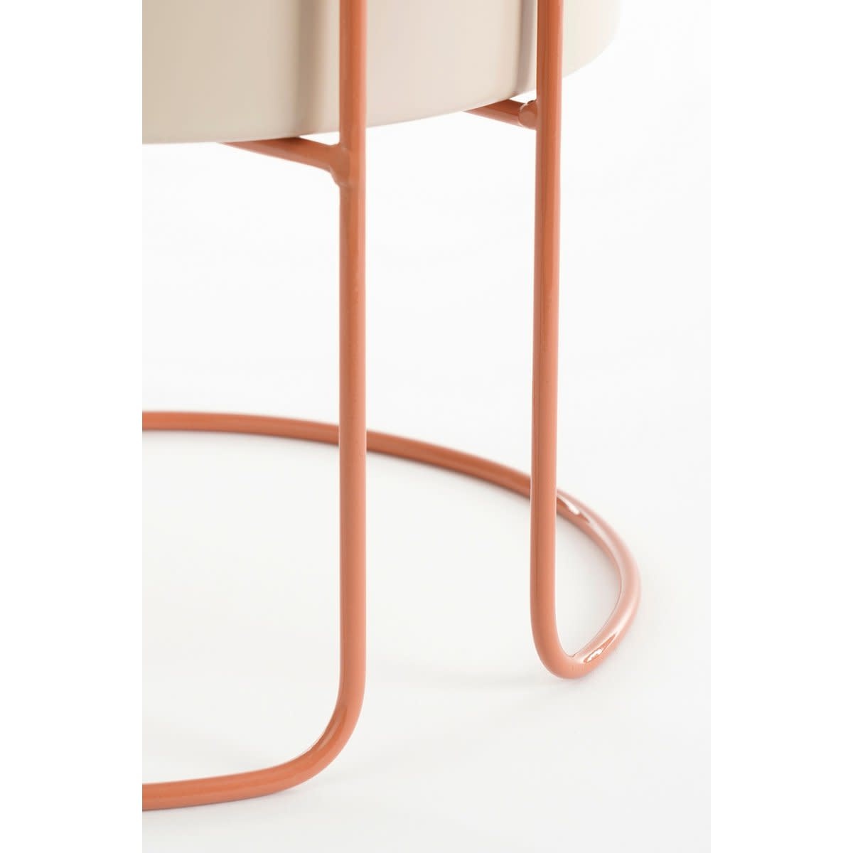 Collins Bloempot op standaard - H33 xø22 cm - Metaal - Off-white -perzik